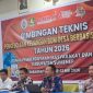 Foto: Fadholi, S.T., M.T, Kepala Bidang (Kabid) PUEKD pada Dinas Pemberdayaan Masyarakat dan Desa (DPMD) Kabupaten Sumenep (dua dari kanan) saat pemaparan kepada para peserta Bimtek Pengelolaan Keuangan Badan Usaha Milik Desa (BUMDes) berbasis aplikasi