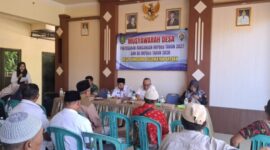 Pemerintah Desa Gunggung saat pelaksanaan Musyawarah Desa (Musdes) penyusunan Rancangan Rencana Kerja Pemerintah Desa (RKPDes) Tahun 2027 @Suaradara.com