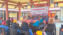 Foto: Camat Nonggunung, Bambang Risdiyanto (tengah) Pimpin Langsung Musyawarah Kecamatan dalam rangka serap aspirasi terkait perubahan nama Kabupaten @Suaradara.com