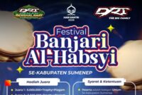 Pamflet jadwal pendaftaran lomba festival Banjari Al-Habsyi se-Kabupaten Sumenep @Suaradara.com